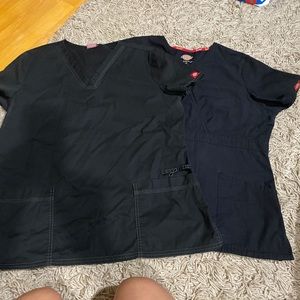 Black scrub tops size Large